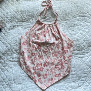 Halter cropped floral top